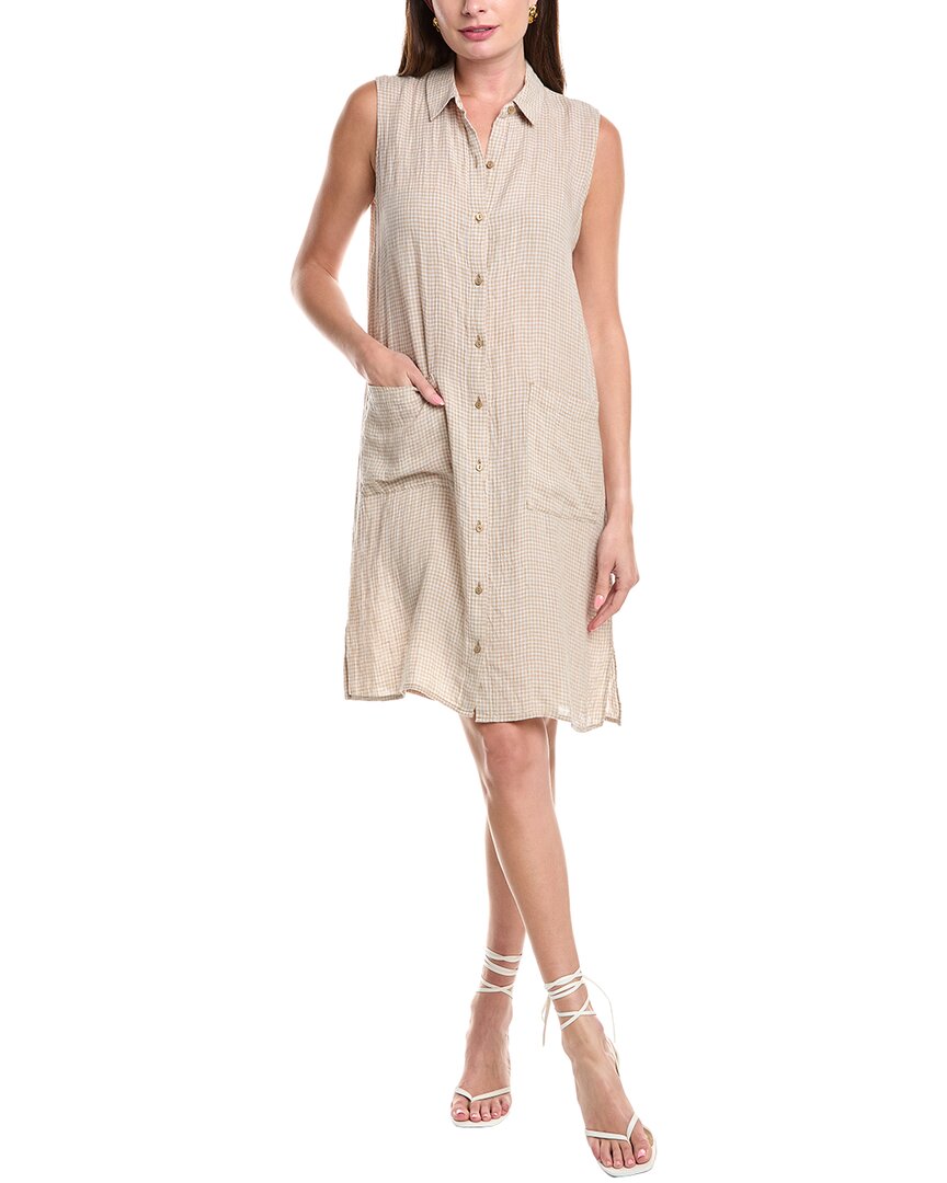 

EILEEN FISHER Классическое льняное платье миди, Tan