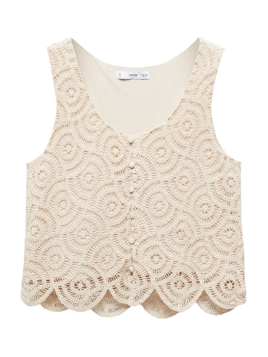 

Топ MANGO Knitted Top Jamie, бежевый