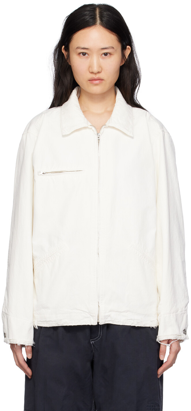 

Белоснежная куртка на молнии Mm6 Maison Margiela