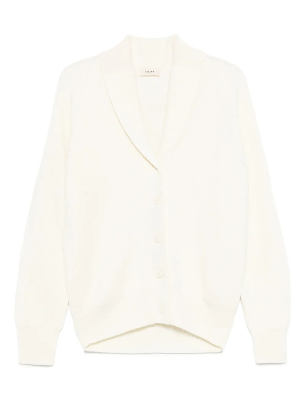 

Кардиган в рубчик с воротником-шалькой Barena, нейтральный