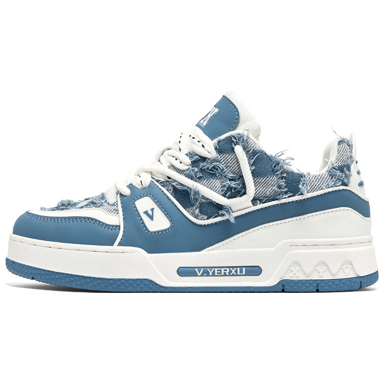 

V.YERXU Кроссовки для скейтбординга, повседневные, мужские, белые, синие