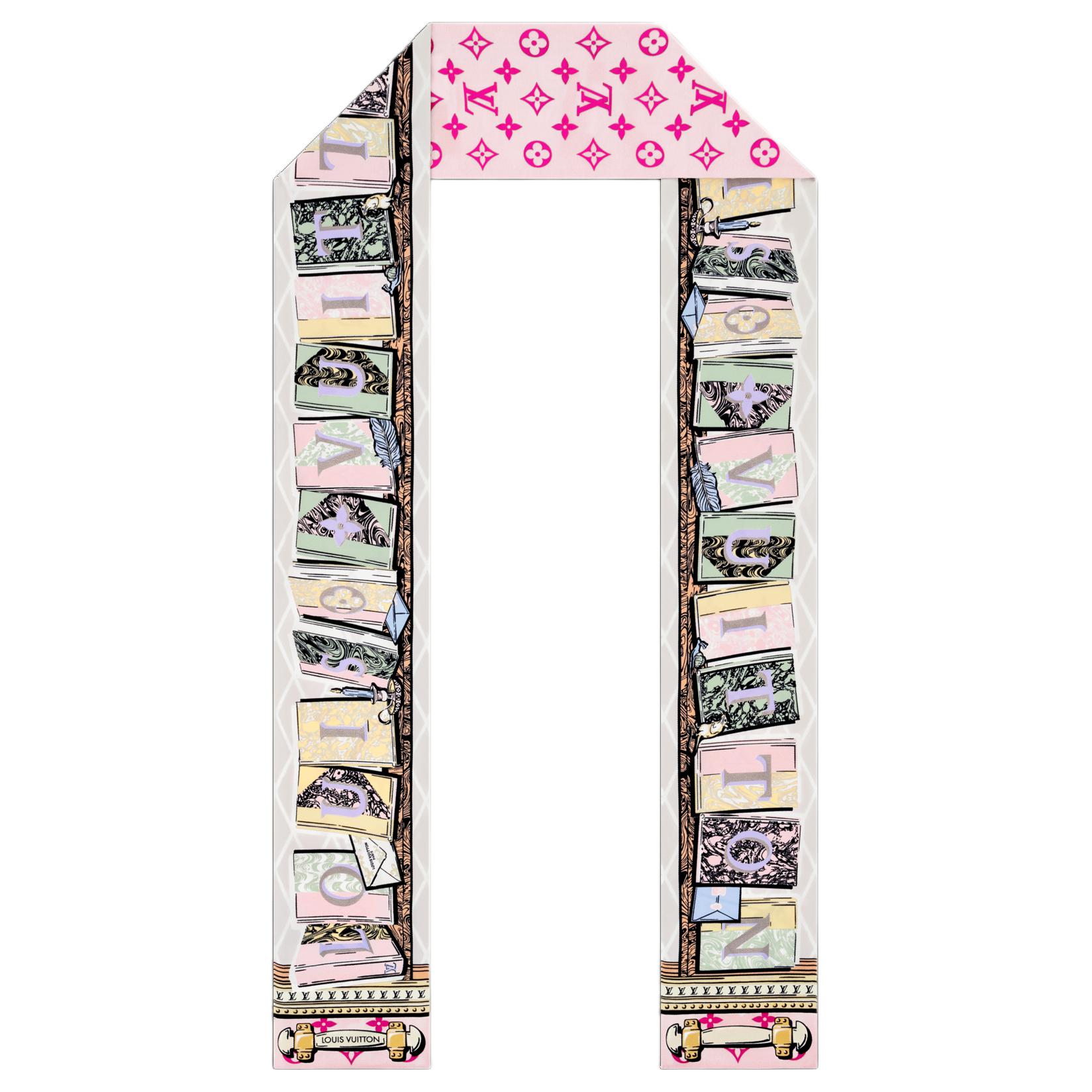 

LOUIS VUITTON Шёлковый шарф женский розовый, Pink