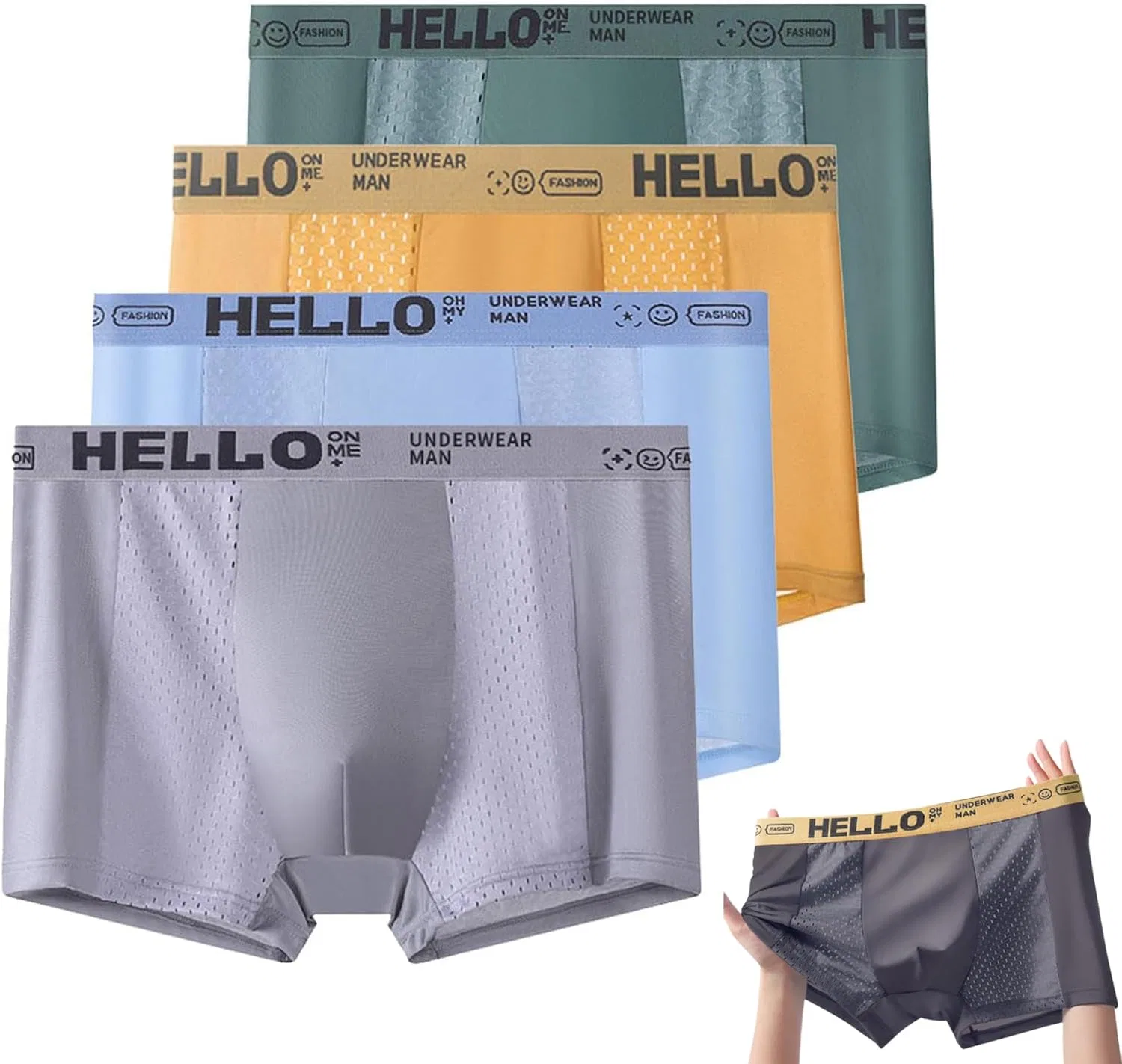 Боксеры мужские из сетки, Hello, 4pcs Mix D