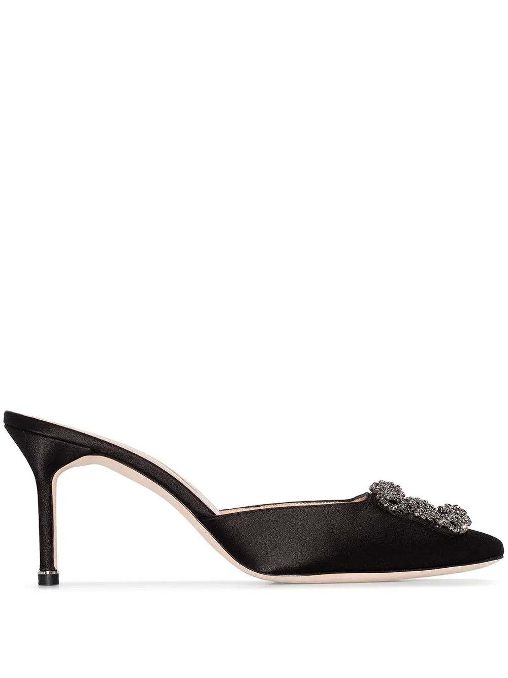 Атласные мюли 'Hangisi 70' Manolo Blahnik, черный