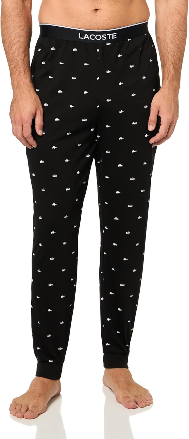 

Lacoste мужские пижамные брюки из джерси, Black & White