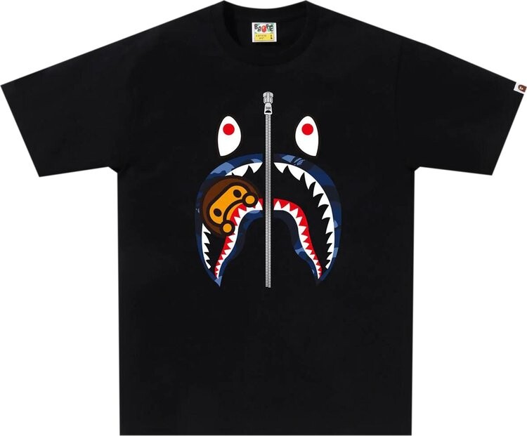 

Футболка BAPE Color Camo Milo Shark 'Black/Navy', черный