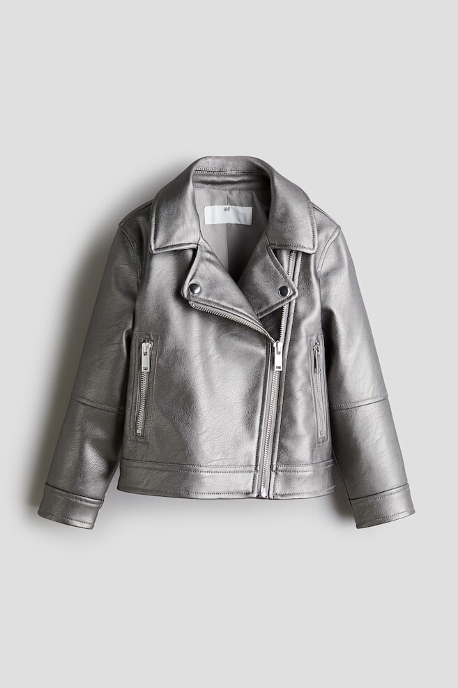 

Байкерская куртка H&M, серебряный