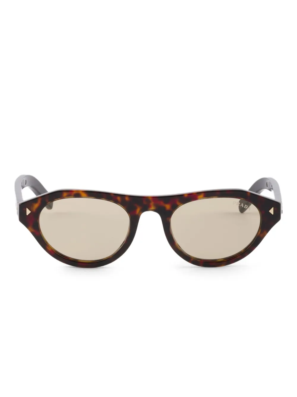 

Солнцезащитные очки в овальной оправе Prada Eyewear, коричневый