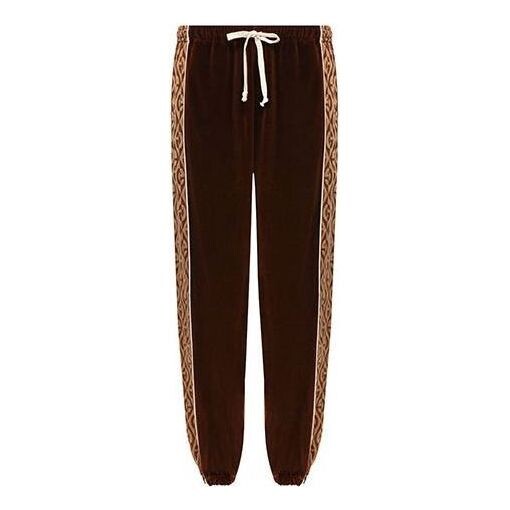 

Брюки gg rhombus velvet track pants 'brown' Gucci, коричневый
