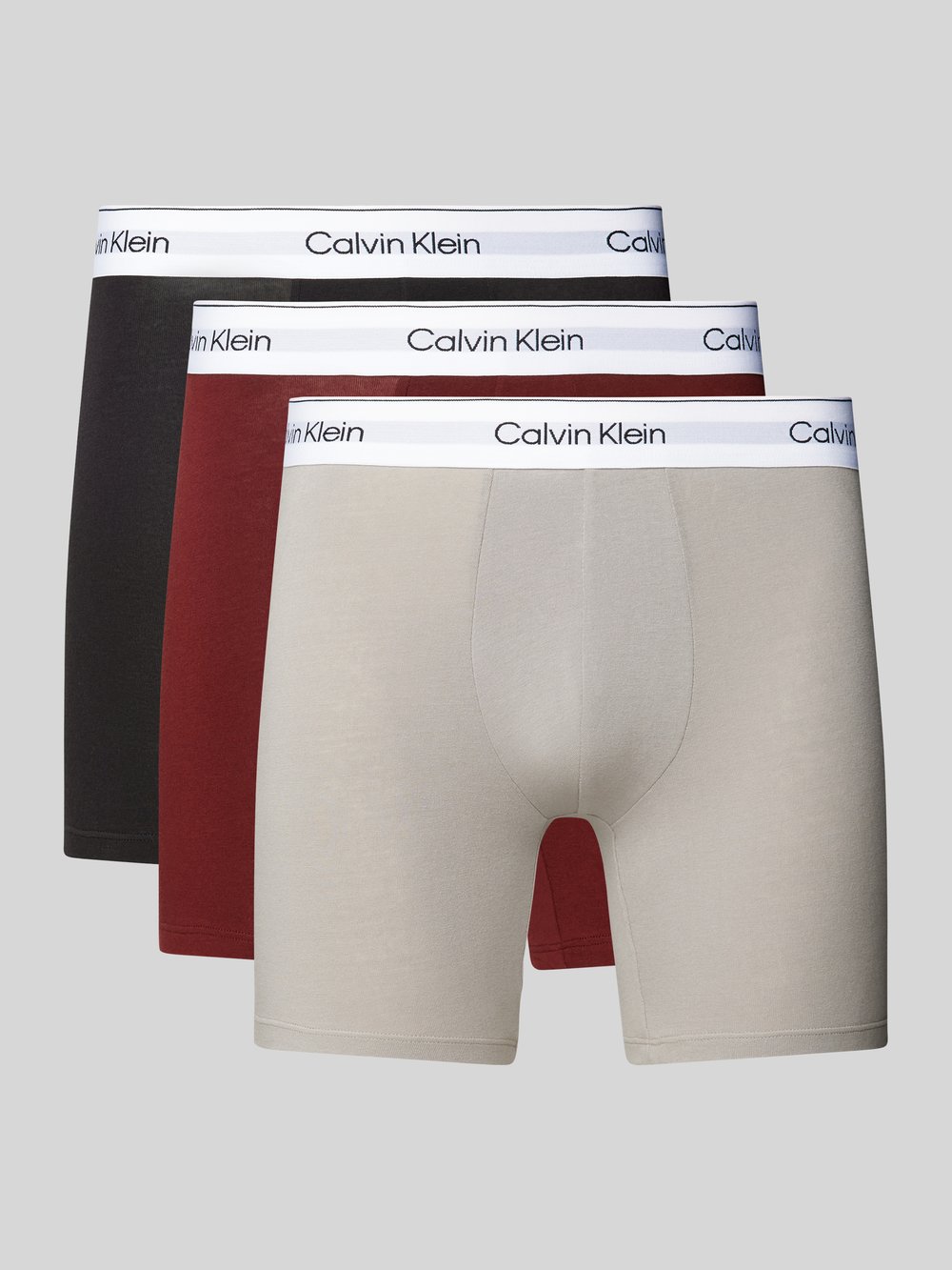 

Трусы-боксеры с этикеткой на поясе в упаковке 3 шт Calvin Klein Underwear, бордовый