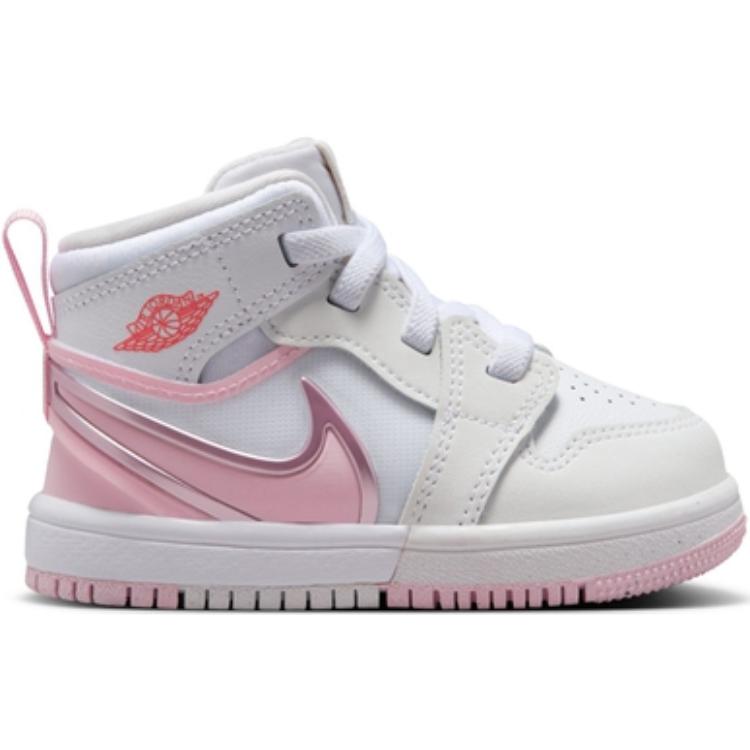 Jordan Скользостойкие износостойкие мид-топы White Pink для малышей — фото 3