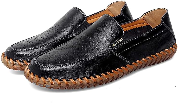 

Мужские повседневные кожаные сандалии AQIXIDX для прогулок на улице и вождения, с закрытым носком, дышащие, легкие сандалии, Blacka