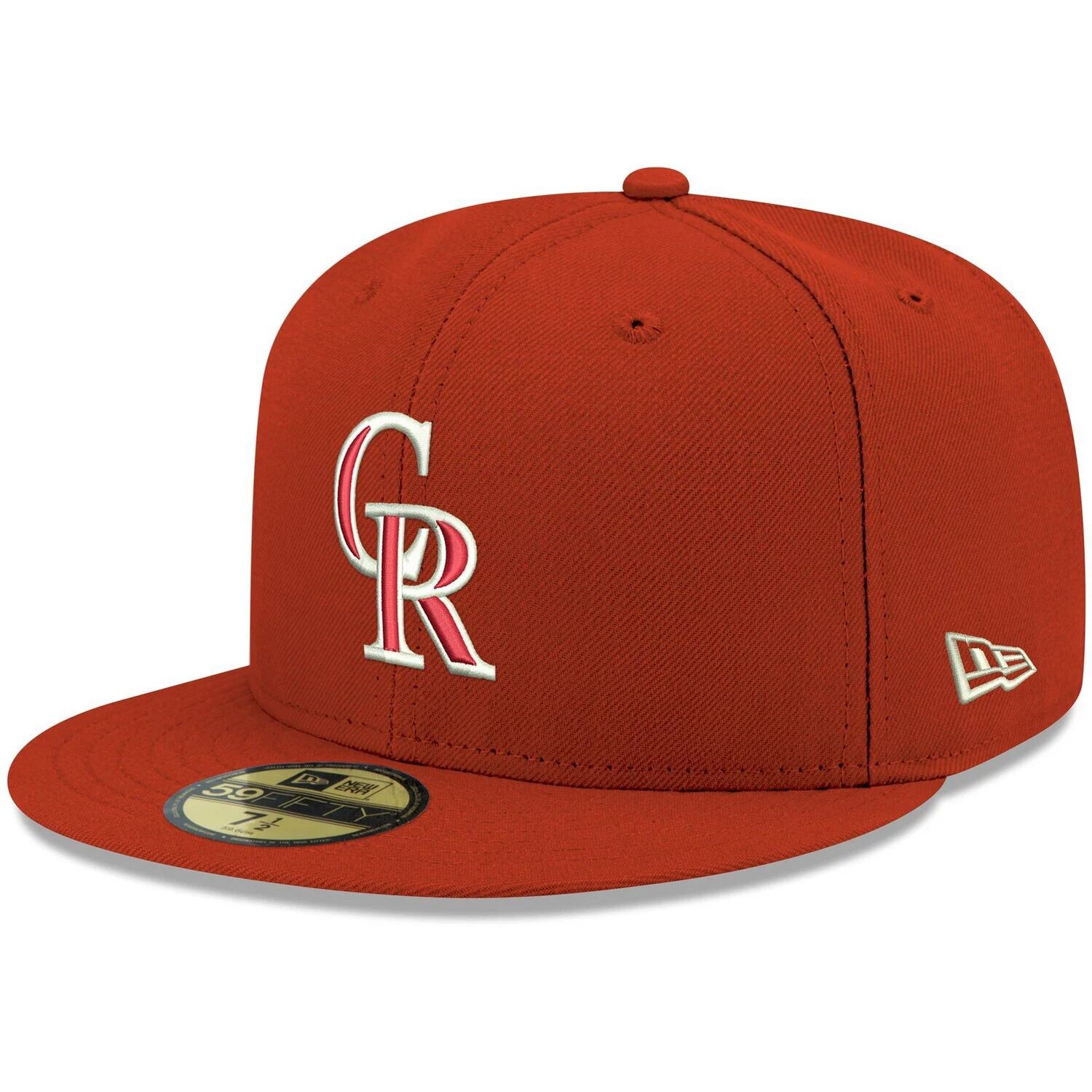 

Мужская облегающая шляпа New Era Red Colorado Rockies Logo белая 59FIFTY