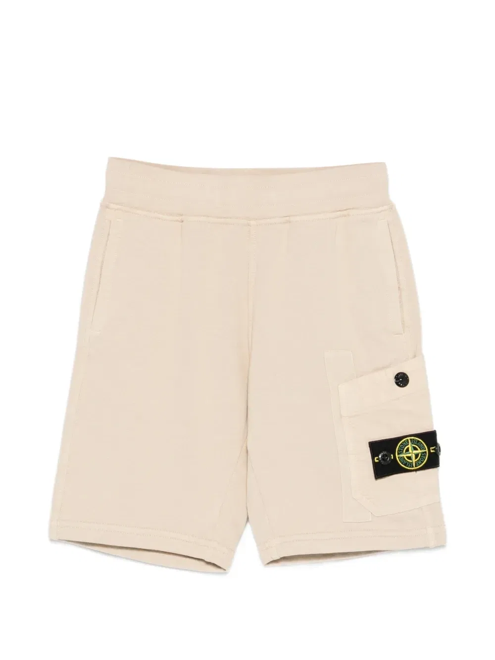Шорты с нашивкой-логотипом Stone Island Junior, бежевый