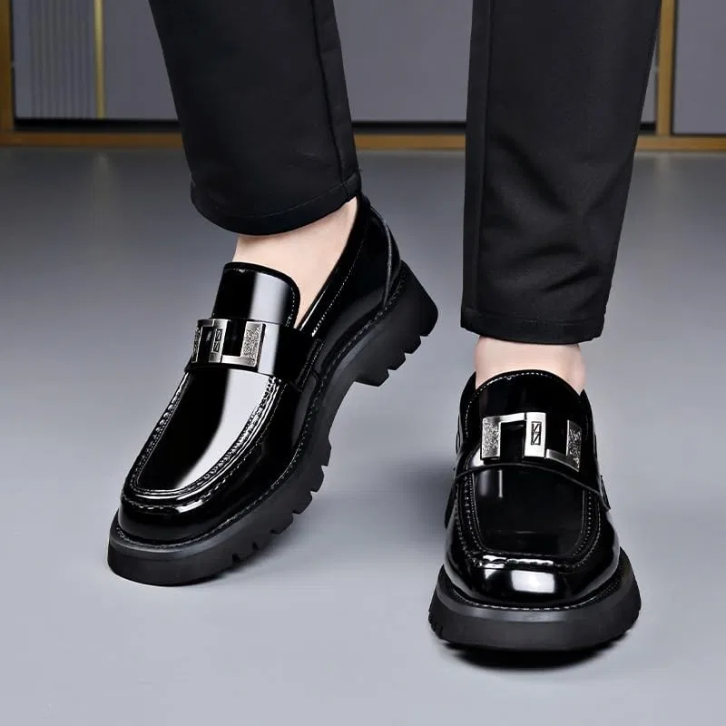 Оксфорды из лакированной кожи мужские, Black KswyyuwxgqI — фото 2