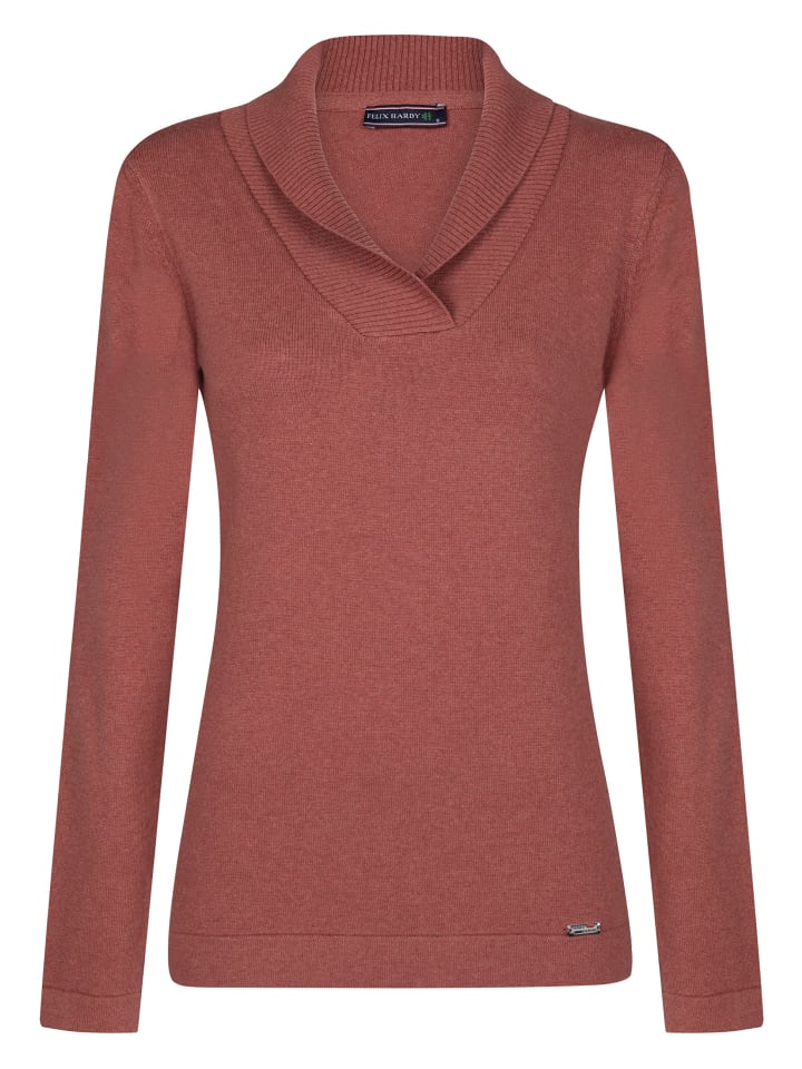 

Простой свитер с длинными рукавами и воротником-шарфом розового цвета Felix Hardy