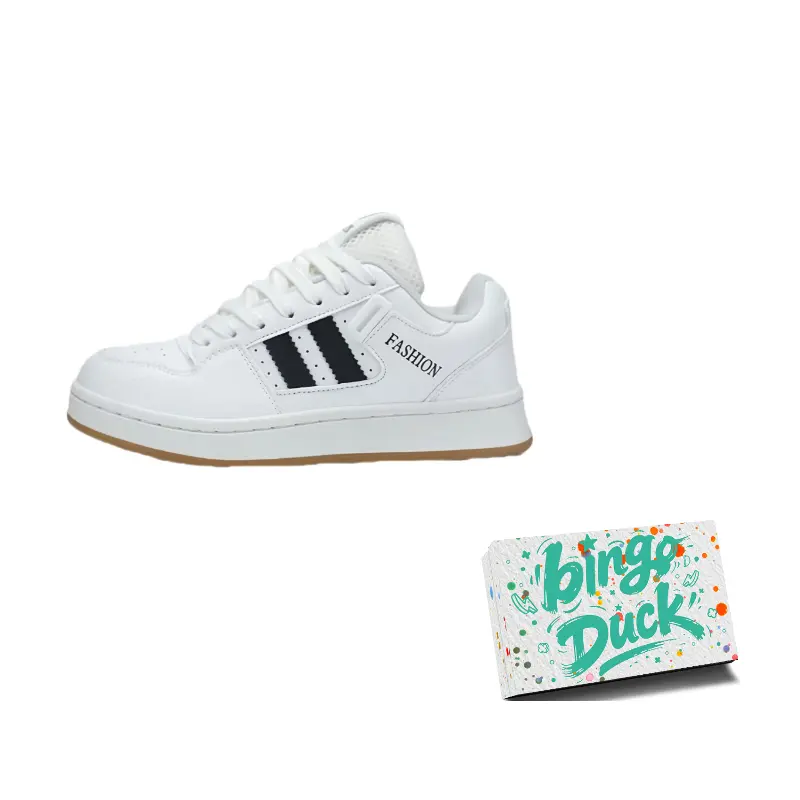 

BINGO DUCK Низкие скейтерские кроссовки унисекс бело-коричневые, цвет White Brown