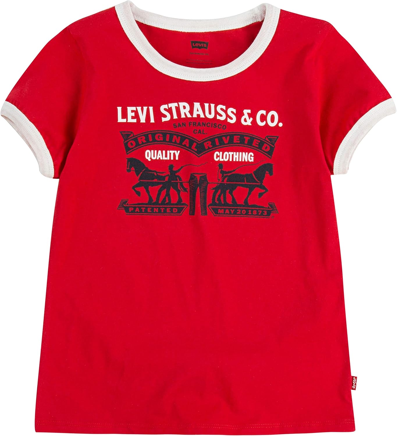 

Классическая футболка с принтом для девочек Levi's, Red Two Horse, Красный, Классическая футболка с принтом для девочек Levi's, Red Two Horse