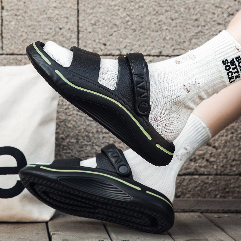 CariteSport Пляжные сандалии мужские черно-зеленые, цвет Black Green — фото 2