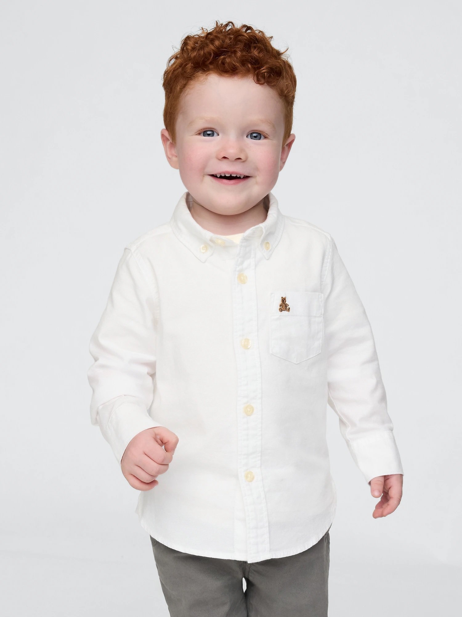 (K) Рубашка Оксфорд (для малышей/младенцев) GAP, WHITE_UK