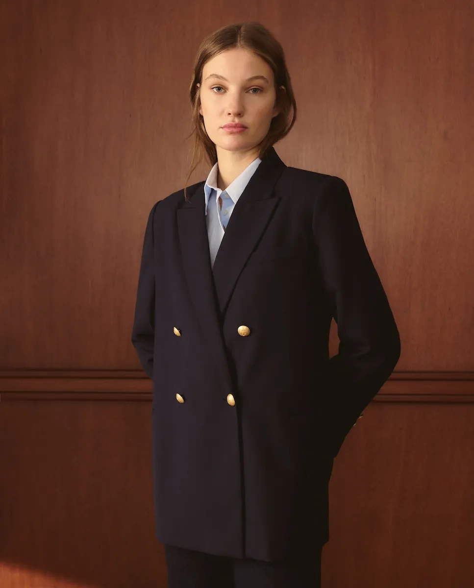 

Женский однотонный шерстяной пиджак Lloyd's, темно-синий