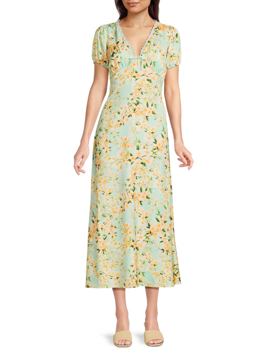 

Платье-миди Silvius Floral A-Line Alexia Admor, цвет Mint Floral