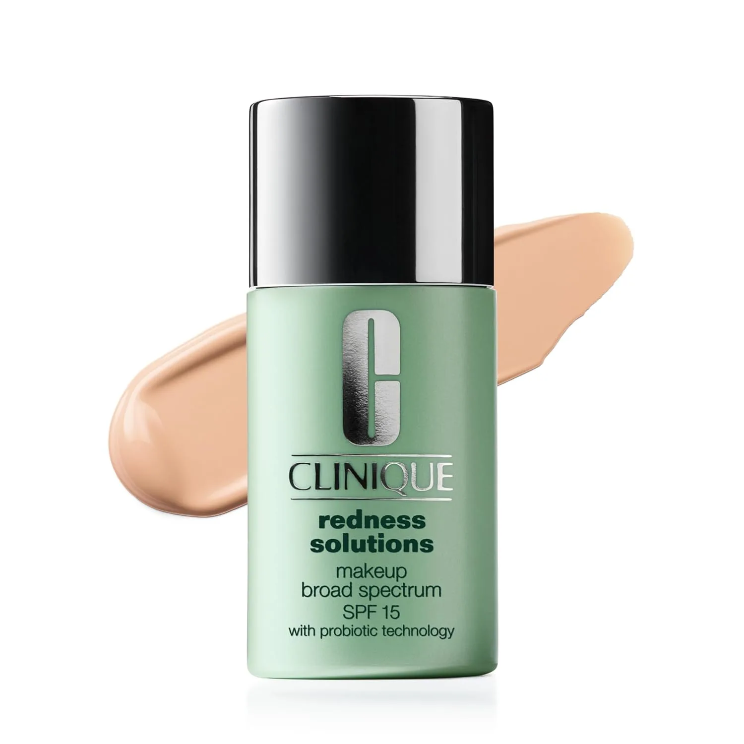 Жидкая тональная основа Clinique Redness Solutions с широким спектром защиты SPF 15 и пробиотической технологией для кожи, склонной к покраснению | Среднее покрытие + естественный финиш, AB Calming Fair - very fair, cool-neutral undertones