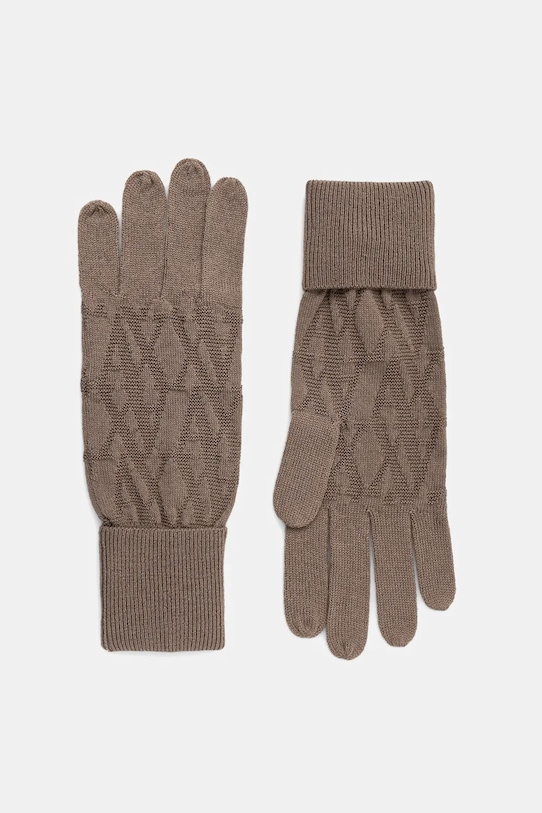 

Шерстяные перчатки Armani Exchange, коричневый