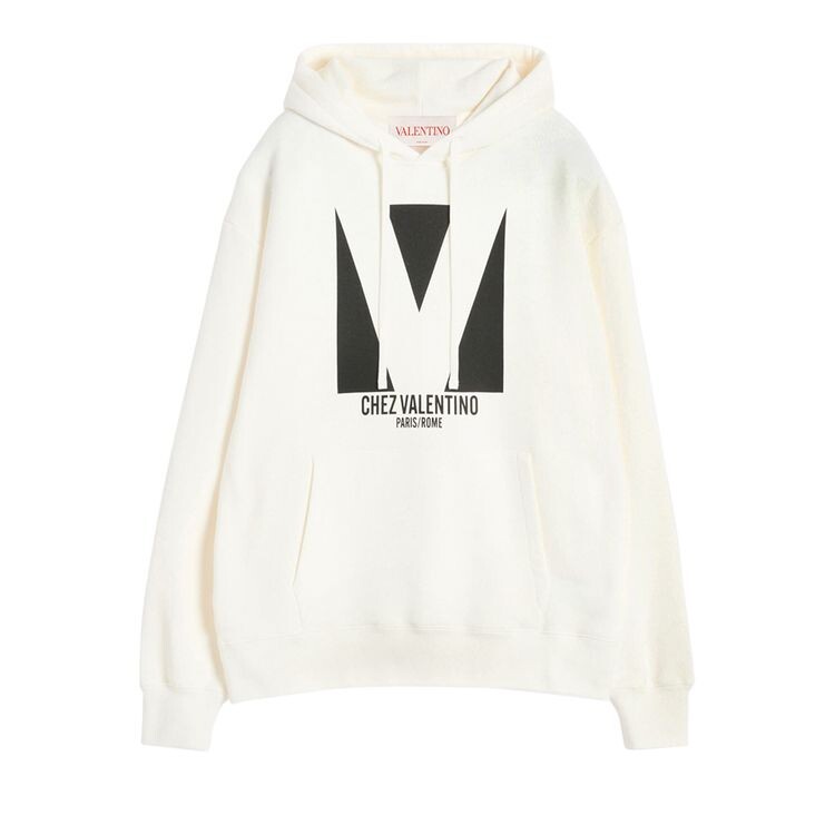 

Худи Valentino Chez Valentino Drawstring Hoodie White, белый