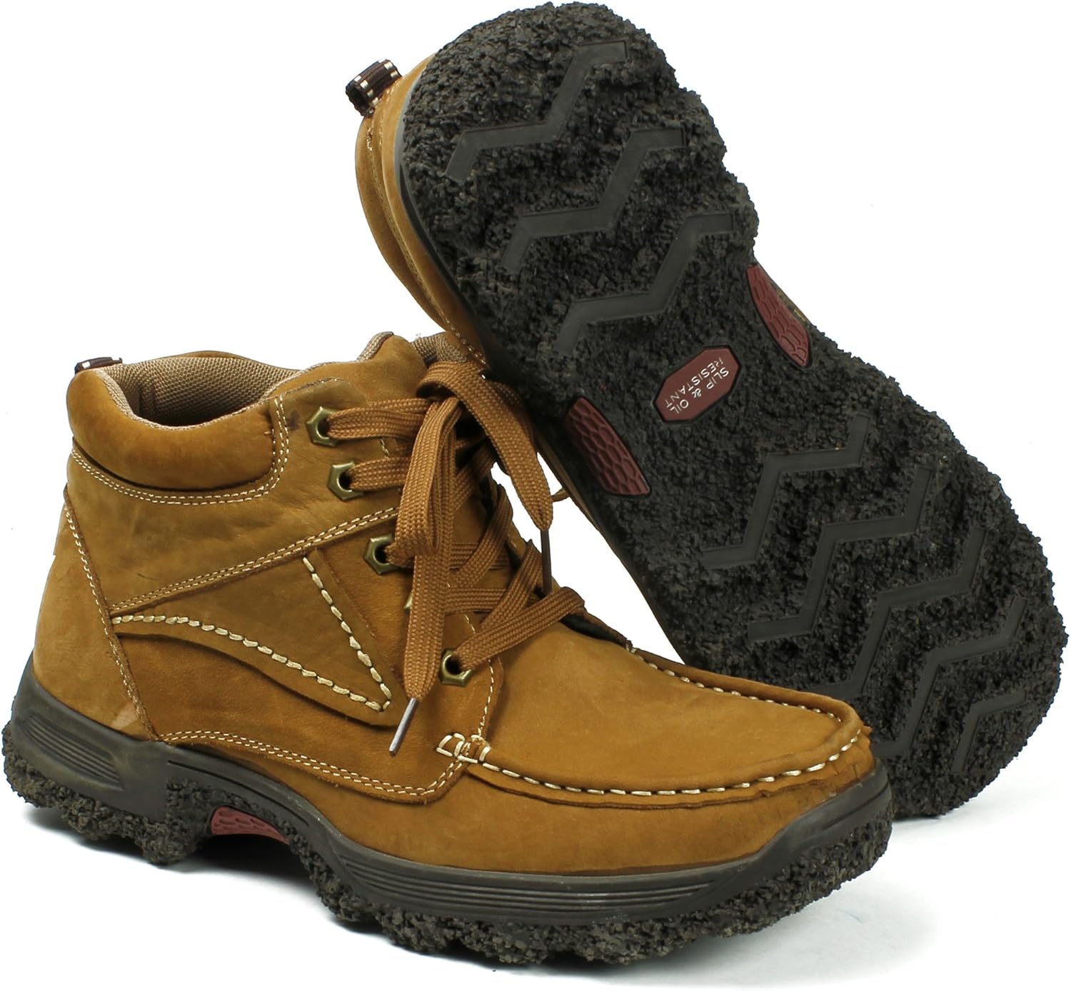 Модные мужские ботинки из кожи с противоскользящей подошвой 2420 Citishoe, Tan — фото 2