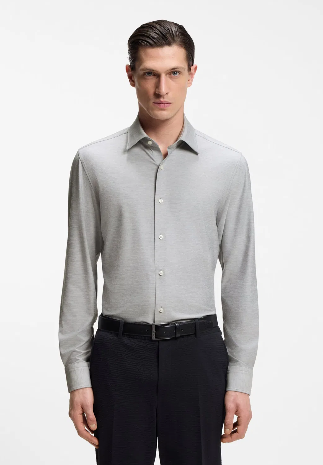 Рубашка Boss Regular fit на пуговицах цвет P-HANK-K-261, серого цвета — фото 2