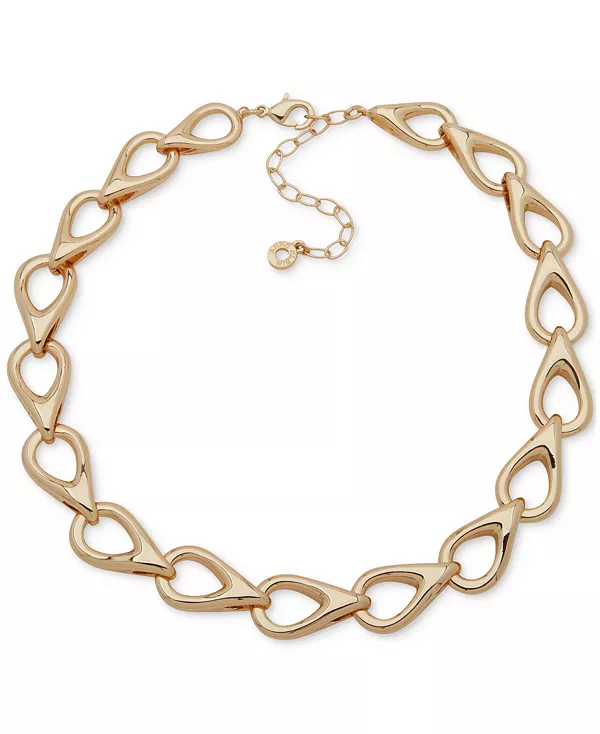 

Ожерелье золотистого оттенка с круглыми каплевидными звеньями, 16 дюймов + удлинитель 3 дюйма Anne Klein, gold