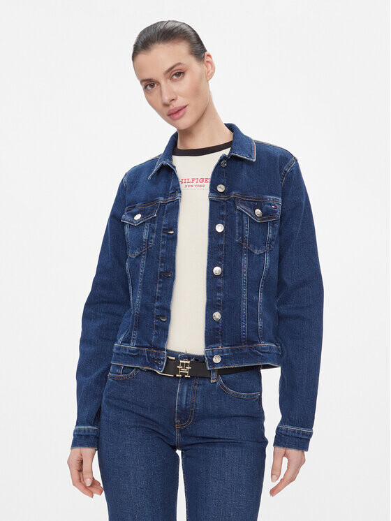 

Джинсовая куртка узкого кроя Tommy Hilfiger, синий