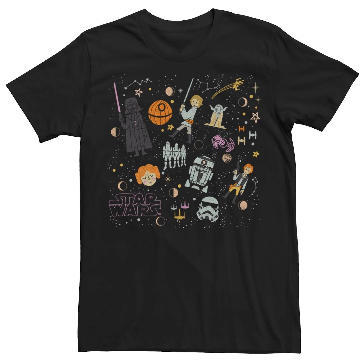 

Мужская футболка с коллажем из мультфильма Star Wars