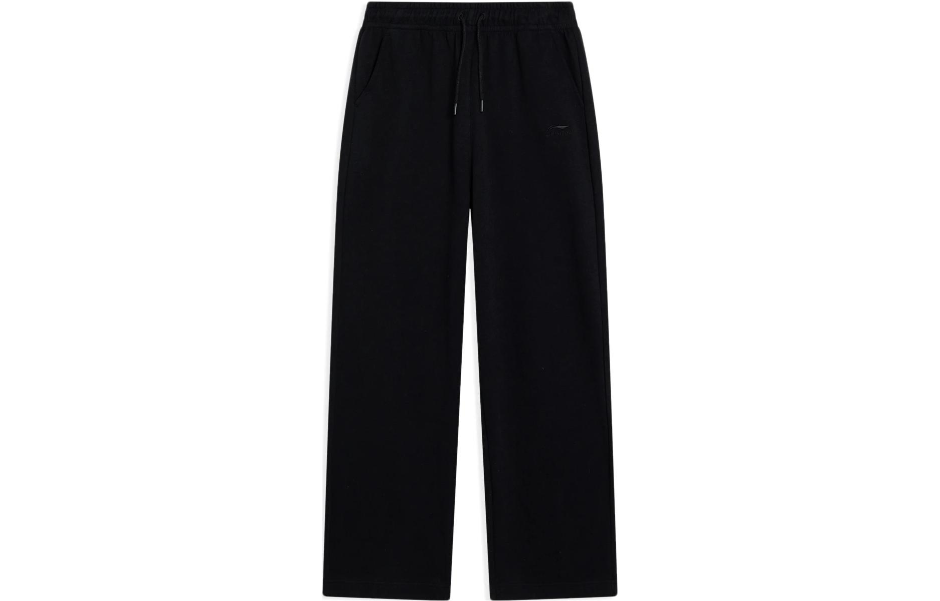 

LINING Спортивные вязаные брюки женские черные Sports Life Collection