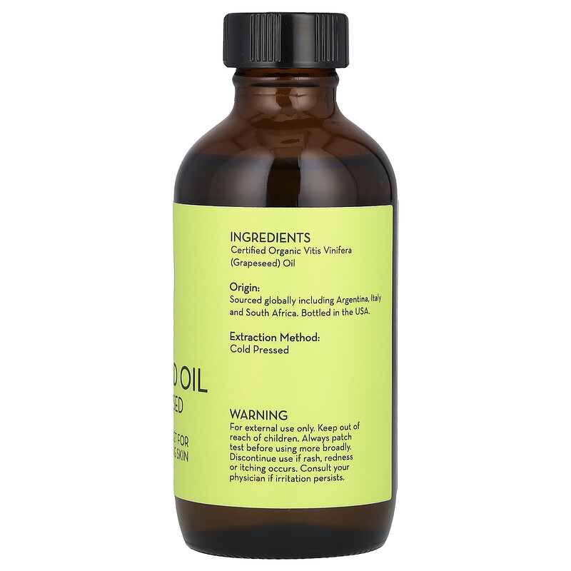 Pure Body Naturals, Органическое масло из виноградных косточек, 118 мл (4 жидк. унц.) — фото 2
