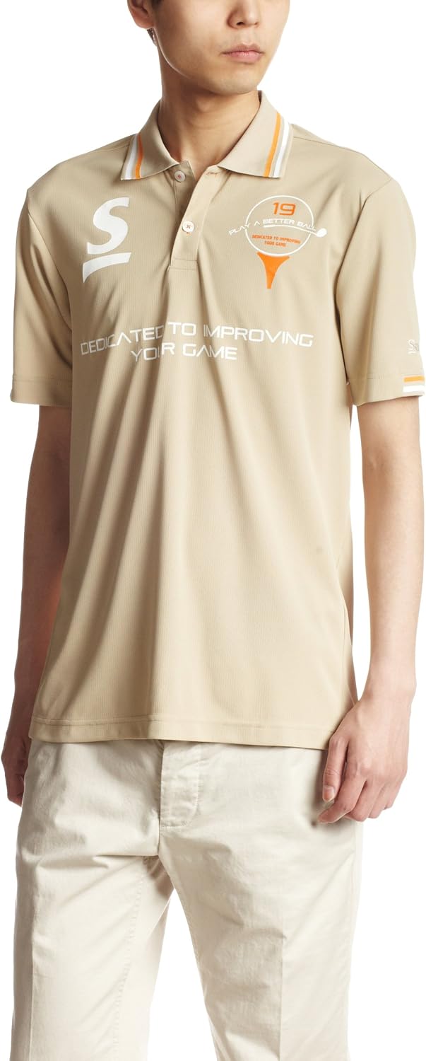 

Футболка-поло Srixon с 3D-узором, приятная на ощупь, с защитой от УФ-излучения, бежевый