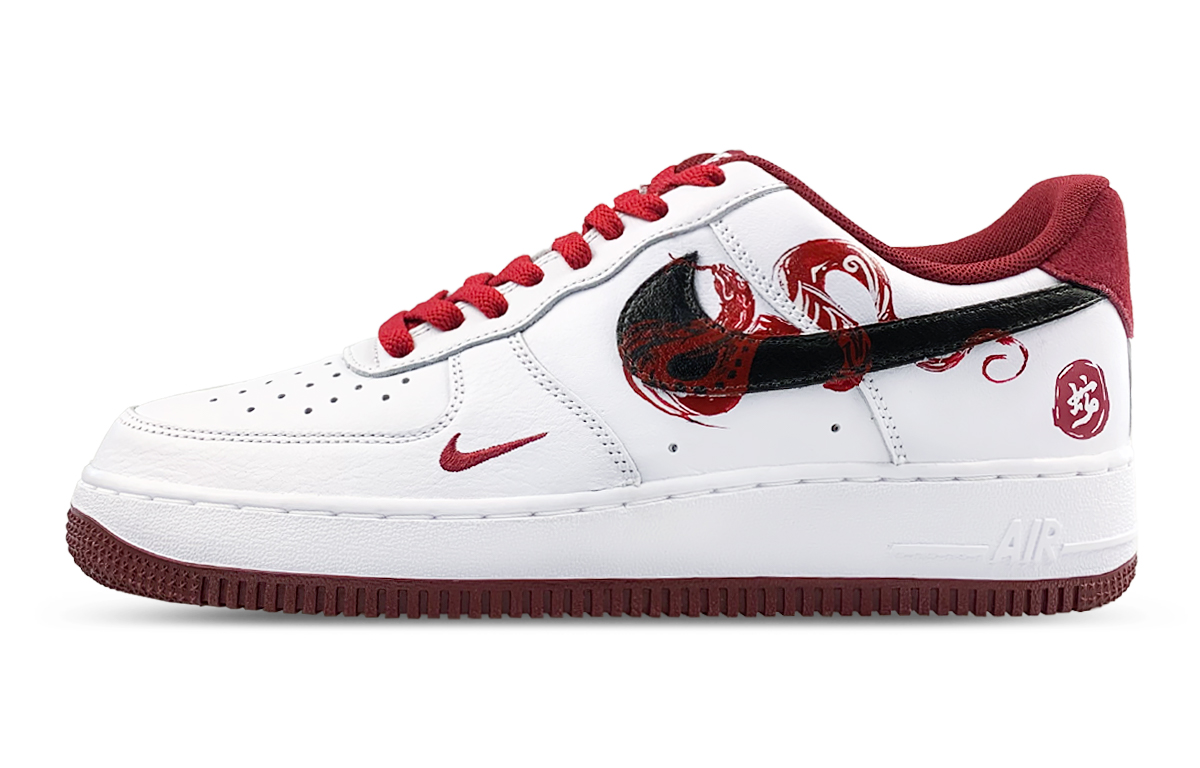 

Nike Кроссовки Air Force 1 с низким верхом, противоскользящие, износостойкие, мужские, для скейтбординга, черные, белые, красные