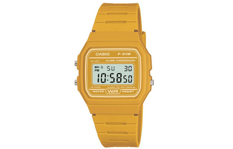 

CASIO Женские молодежные часы 38,2 мм, желтые F-91WC-9AEF