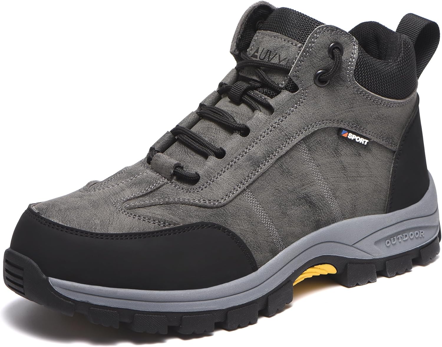 

Водонепроницаемые ботинки AUVYI для мужчин - ботинки с стальным носком, удобные, прочные, безопасные, с широким носком, высокие, устойчивые к проколам, неразрушимые ботинки для мужчин, серый