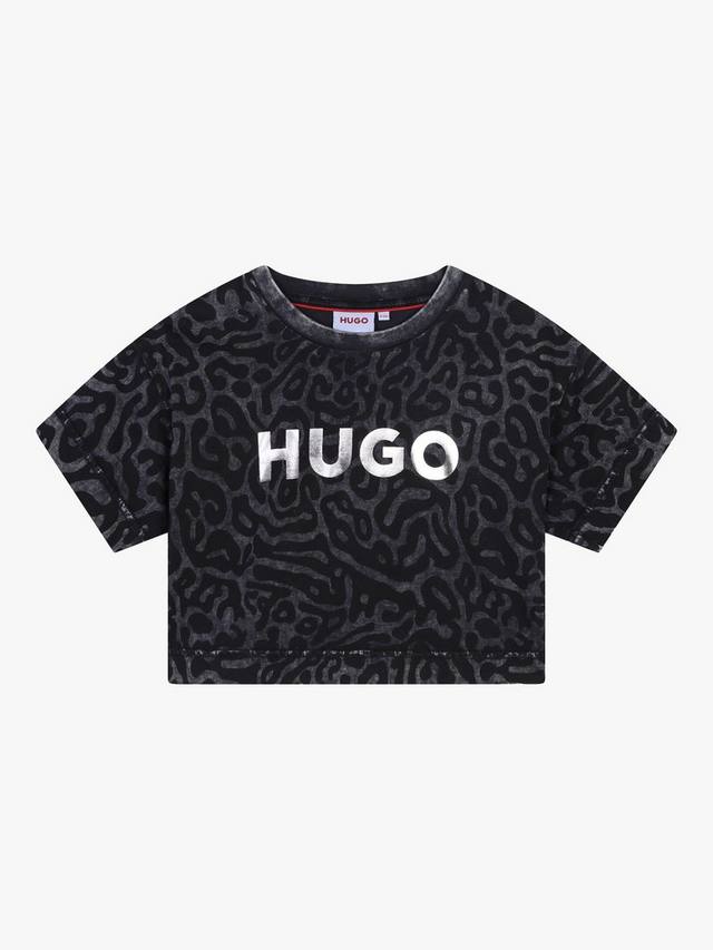 

BOSS Kids' футболка с анималистичным принтом HUGO BOSS, Black