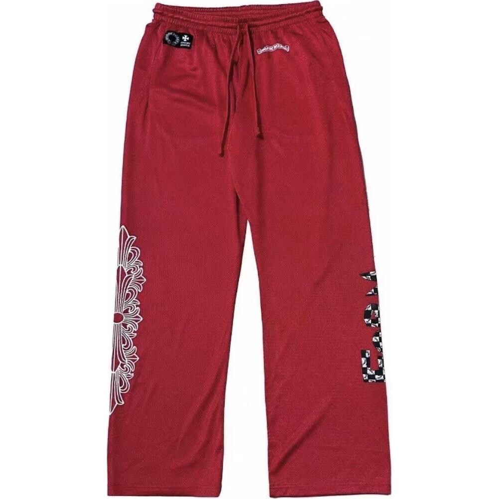 

Повседневные брюки мужские красные Chrome Hearts, красный
