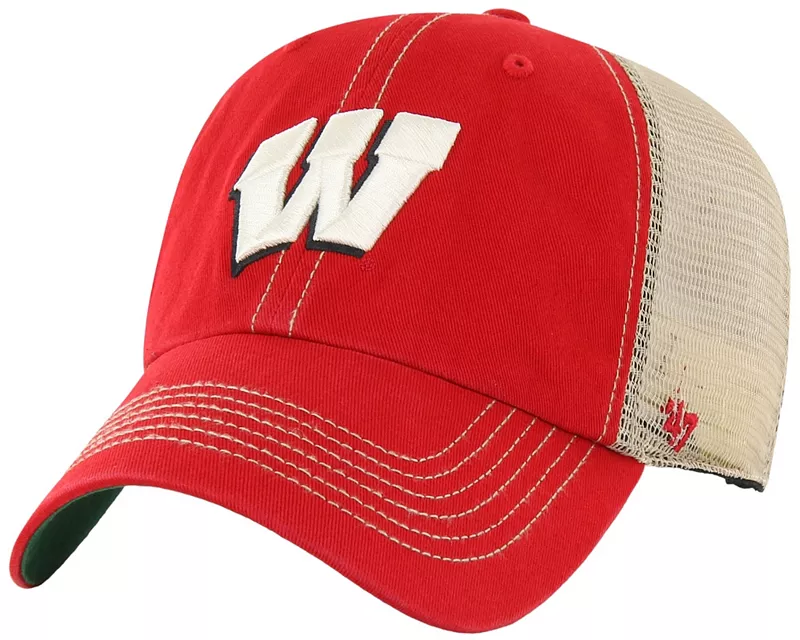 

Мужская регулируемая кепка '47 Wisconsin Badgers Red Trawler Clean Up