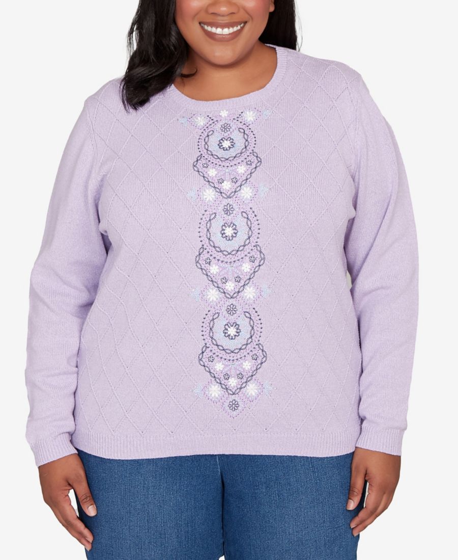 

Свитер большого размера с вышивкой от Hilton Head Center Alfred Dunner, Lilac