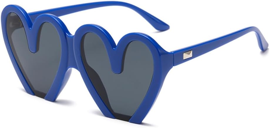 

Модные солнцезащитные очки в форме сердца для вечеринки, забавные персиковые солнцезащитные очки в форме сердца для женщин, трендовые очки конфетных цветов generic, Blue Black