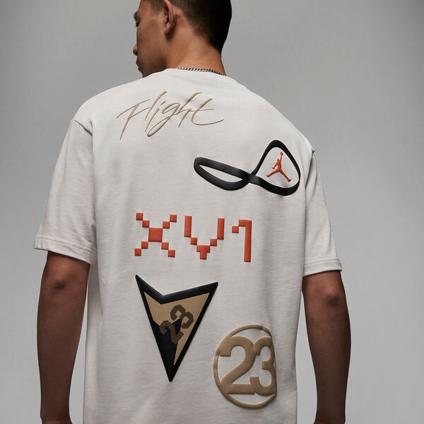 Футболка Air Jordan Flight Heritage 85 T-Shirts 'Beige', бежевый — фото 2