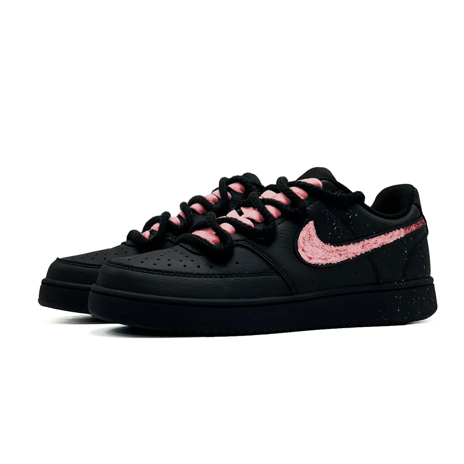 Nike Court Vision Low Rose Nebula PU синтетическая кожа амортизация, износостойкие низкие скейтборд кроссовки Unisex — фото 4