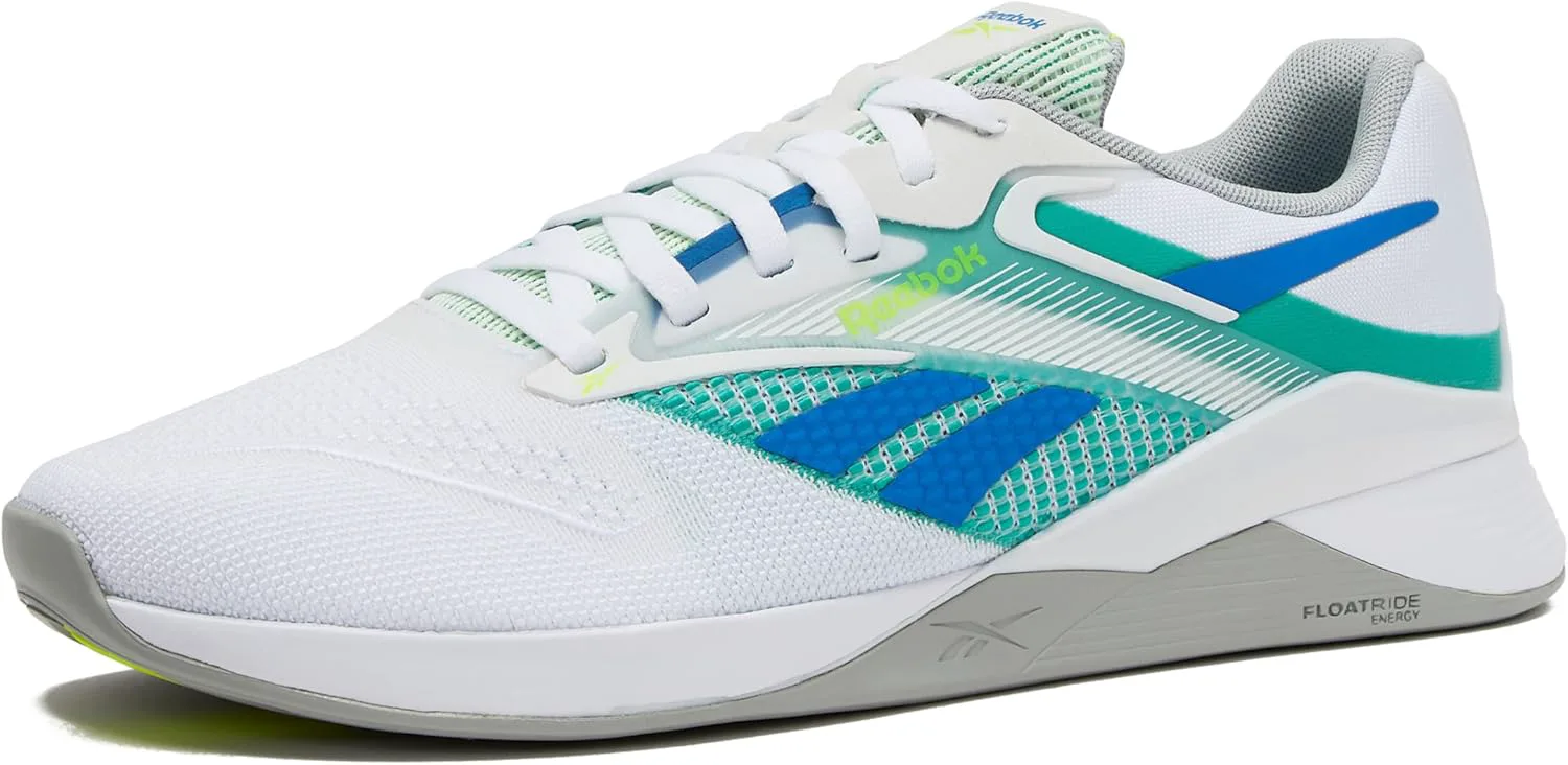 Мужские кроссовки Reebok Nano X4, для кросс-тренинга и занятий в спортзале, белый/зеленый/серый — фото 2