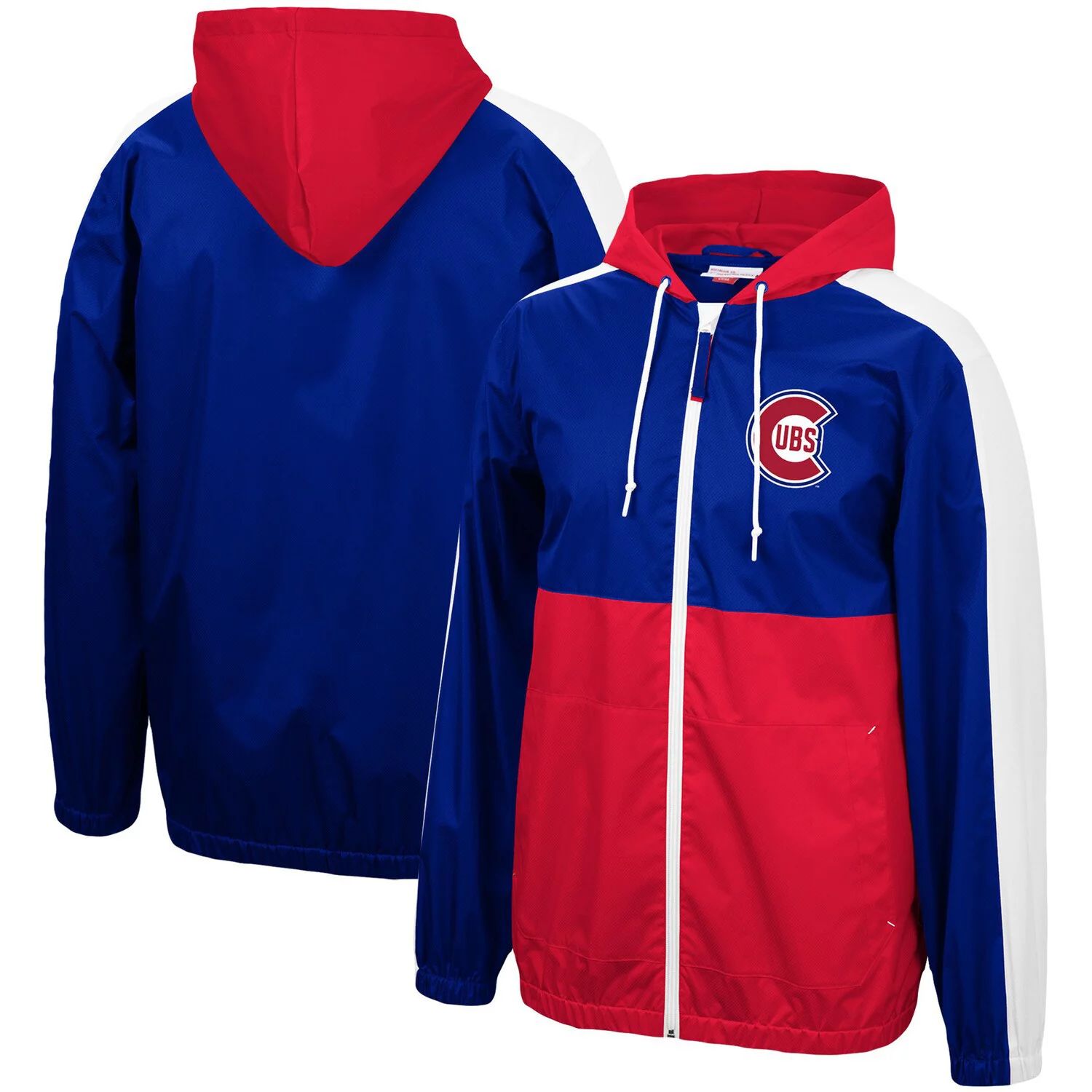 

Мужская ветровка с капюшоном и молнией во всю длину Mitchell & Ness Royal/Red Chicago Cubs Game Day