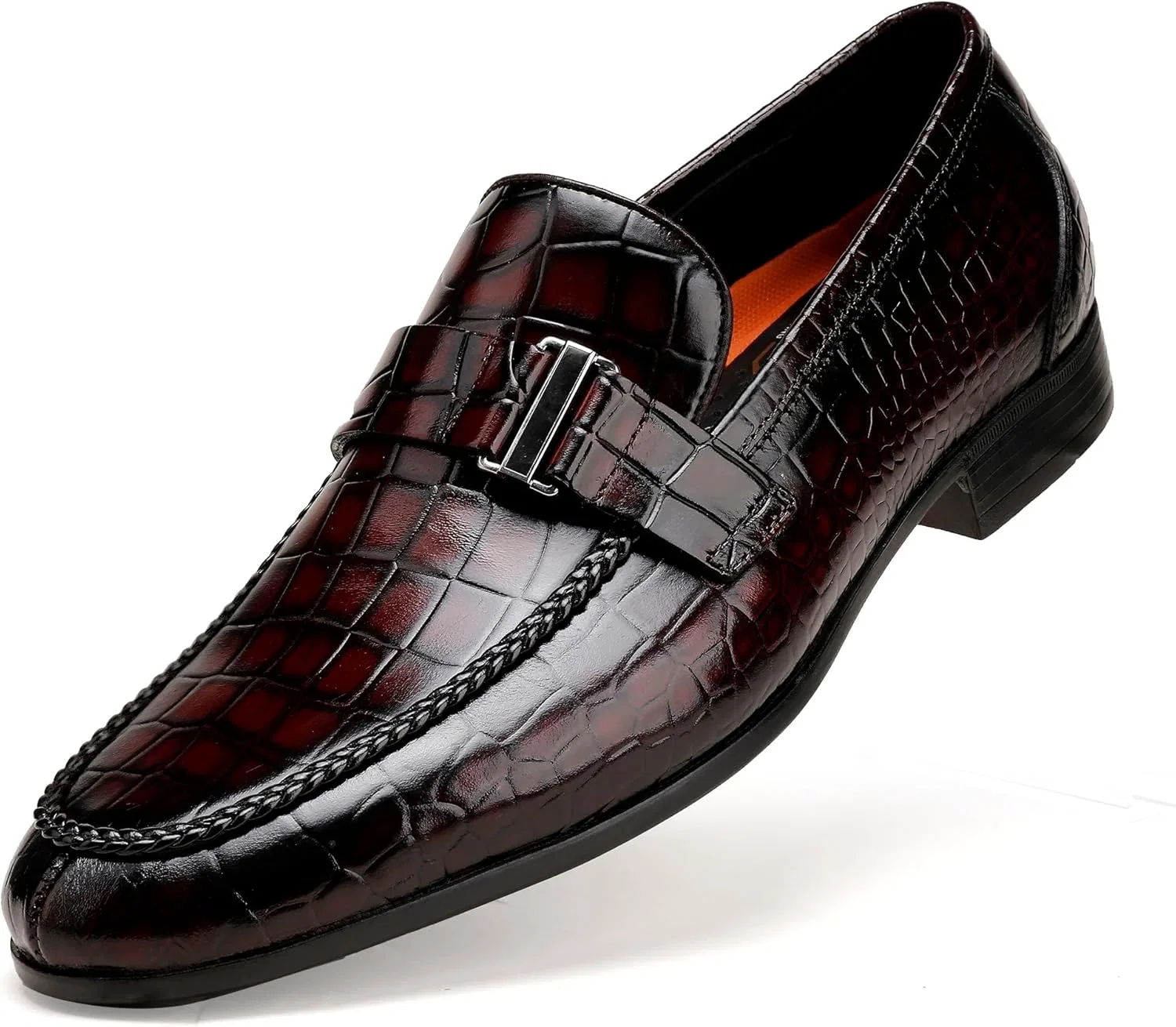 Лоферы с аллигаторным принтом Classic Leather, винный GOLDEN COXES FAMILY
